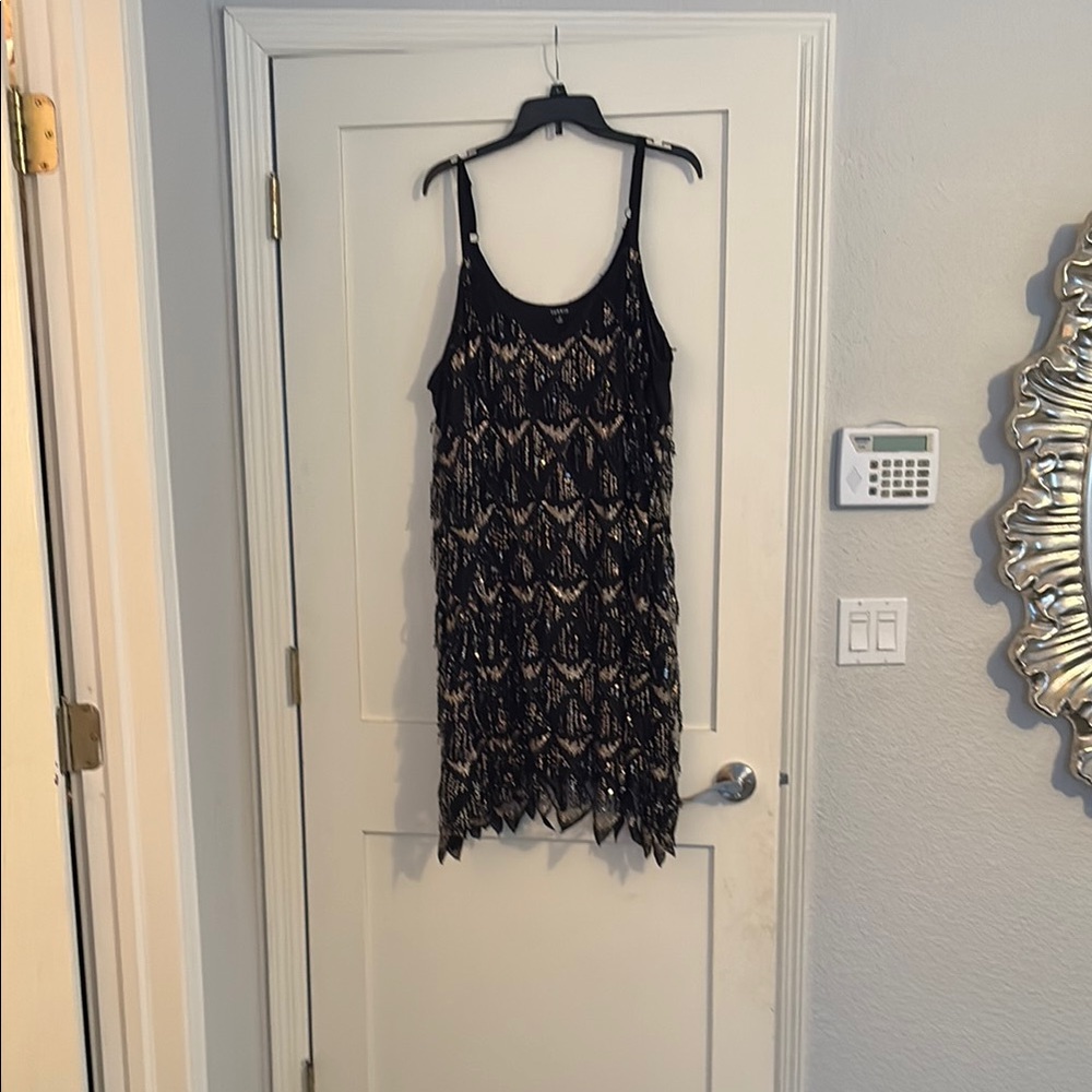Torrid Black and Gold Mini Dress
